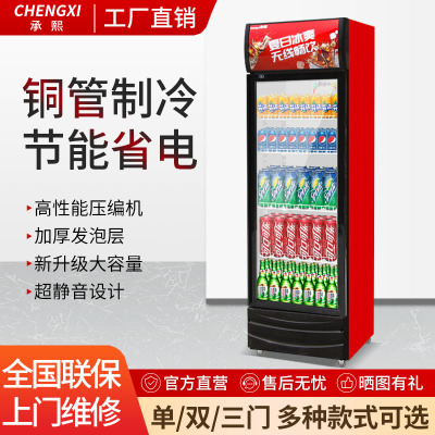 冷藏展示柜饮料柜立式商用冰箱单门保鲜柜双门啤酒柜饭店超市冰柜