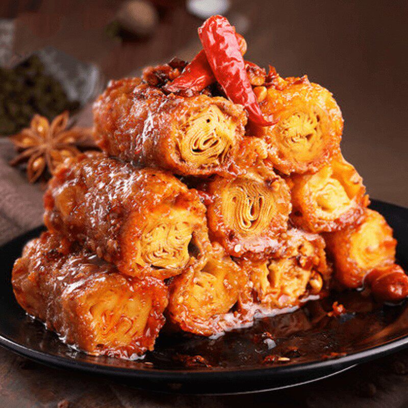 祖名香逗卷1000g香豆卷虎皮豆卷豆腐解馋五香豆腐卷豆皮卷