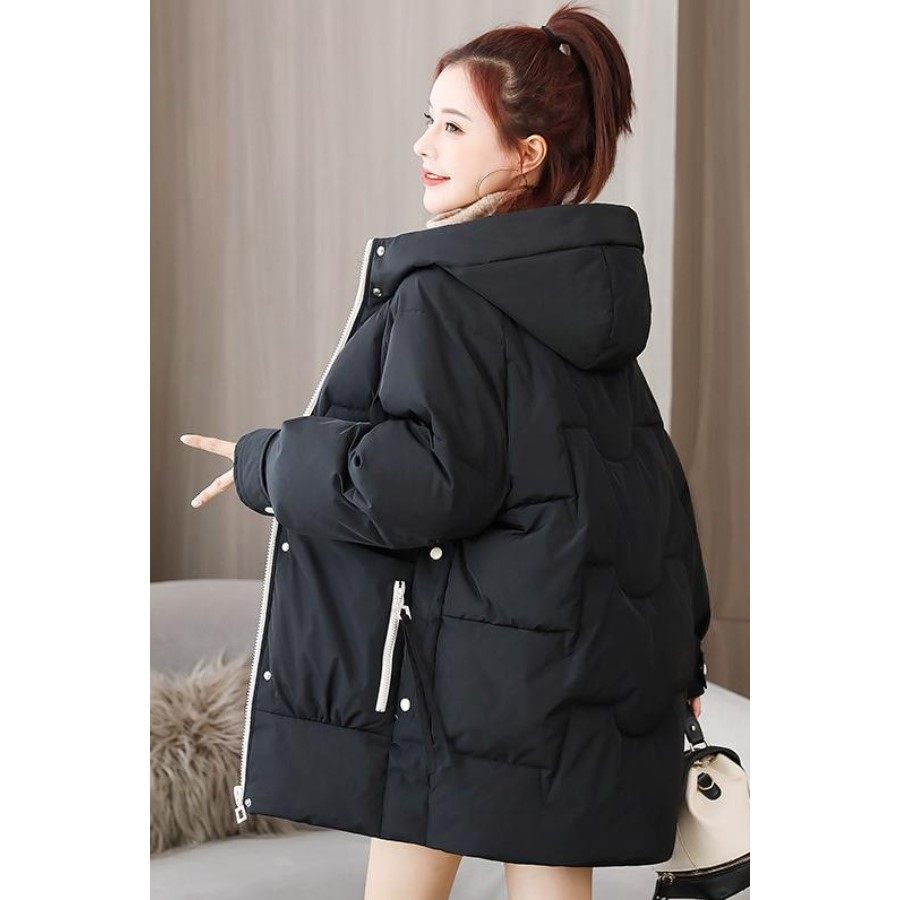 反季羽绒棉服女中长款冬季2025新款韩版宽松加厚棉衣休闲女士棉袄