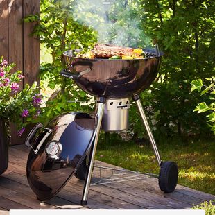 烧烤炉家用别墅户外圆形苹果焖烤炉美式 BBQ庭院木炭野外碳烧烤架