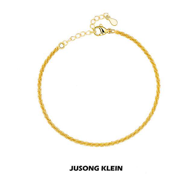 Jusong klein 铜合金手链 波光粼粼手链女轻奢设计感碎金手环手饰