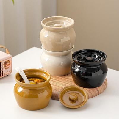 陶瓷炖盅隔水炖家用带盖蒸菜鸡蛋羹汤盅炖罐专用蒸蛋碗煲汤小瓦罐