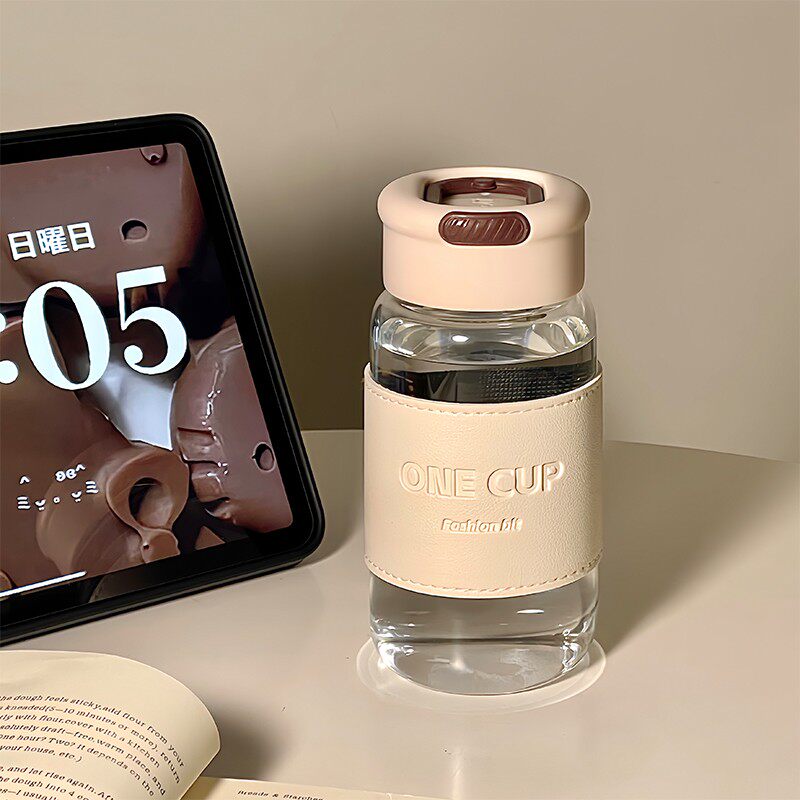 Allwell/2024新款水杯女生高硼硅玻璃杯便携豆浆泡茶杯子高颜值