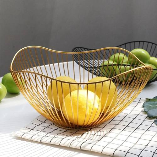 Fruit bowl washing fruit hollow drain basket iron fruit bask