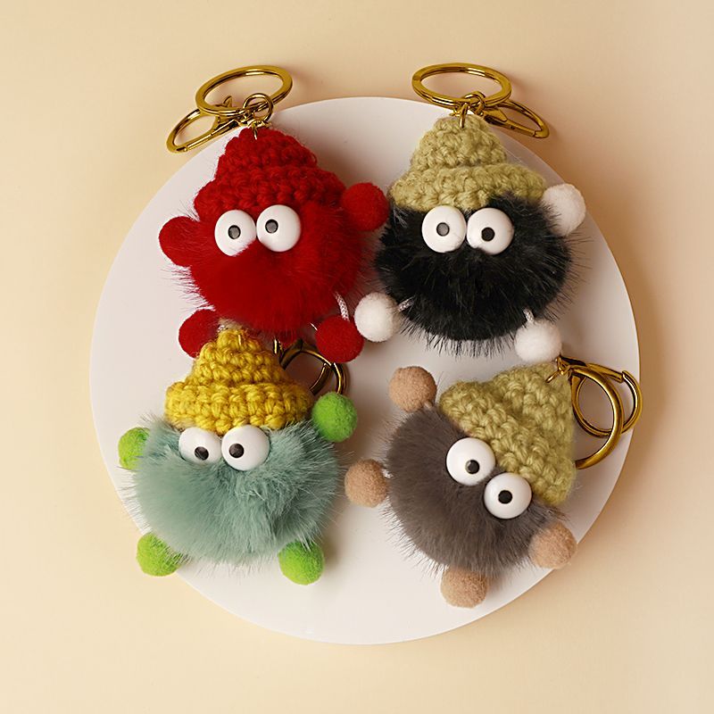 车钥匙挂件女士高档水貂毛小煤球包包挂件毛绒公仔玩偶包包挂饰书