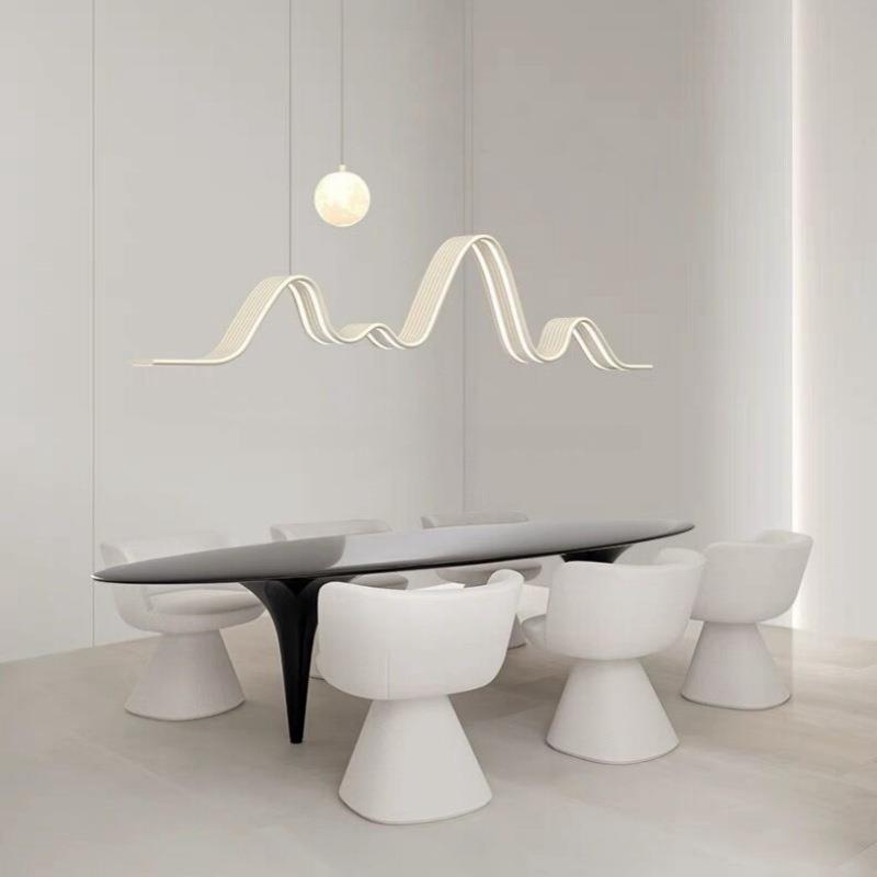 意式极简轻奢奶油风餐厅吊灯全光谱高显指护眼厨房岛台办公桌吊灯