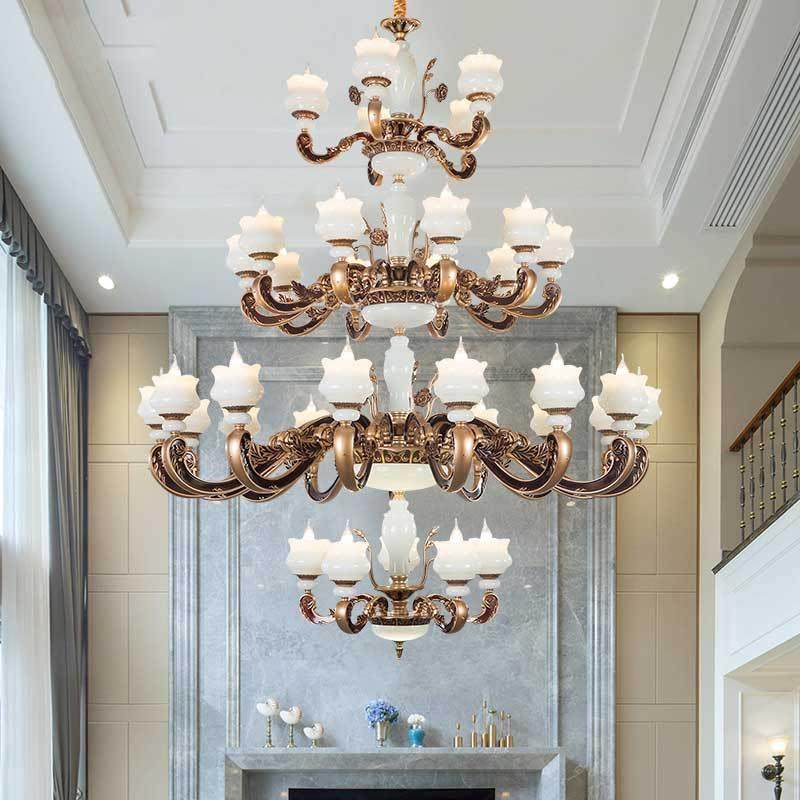 欧式奢华客厅灯吊灯简约大气别墅复式大吊灯楼梯过道锌合金长吊灯,鲜花速递/花卉仿真/绿植园艺,割草机/草坪机,淘宝优惠券,粉丝福利购,淘宝优惠卷