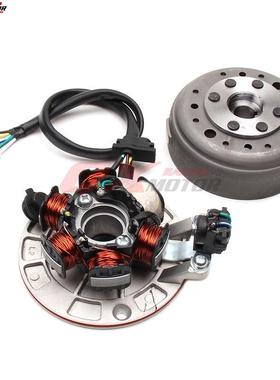 LIFAN力帆140ccLF140发动机配件磁电机线圈总成带照明转子定子