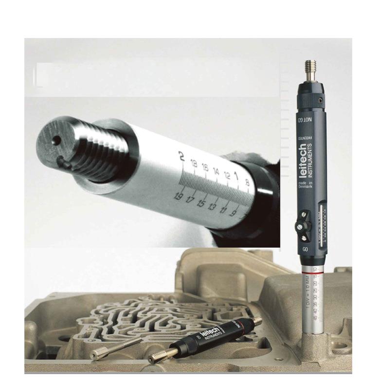 丹麦leitech雷泰克进口螺纹塞规刻度式螺纹深度规测量螺纹孔深度