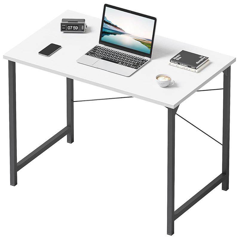 欧美拼装组合家用办公桌学生写字台书桌钢木铁艺黑卧室电脑桌