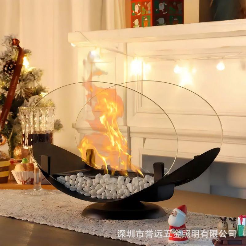 欧美热销户外酒精壁炉灯室内外真火取暖氛围桌面真火焰壁炉