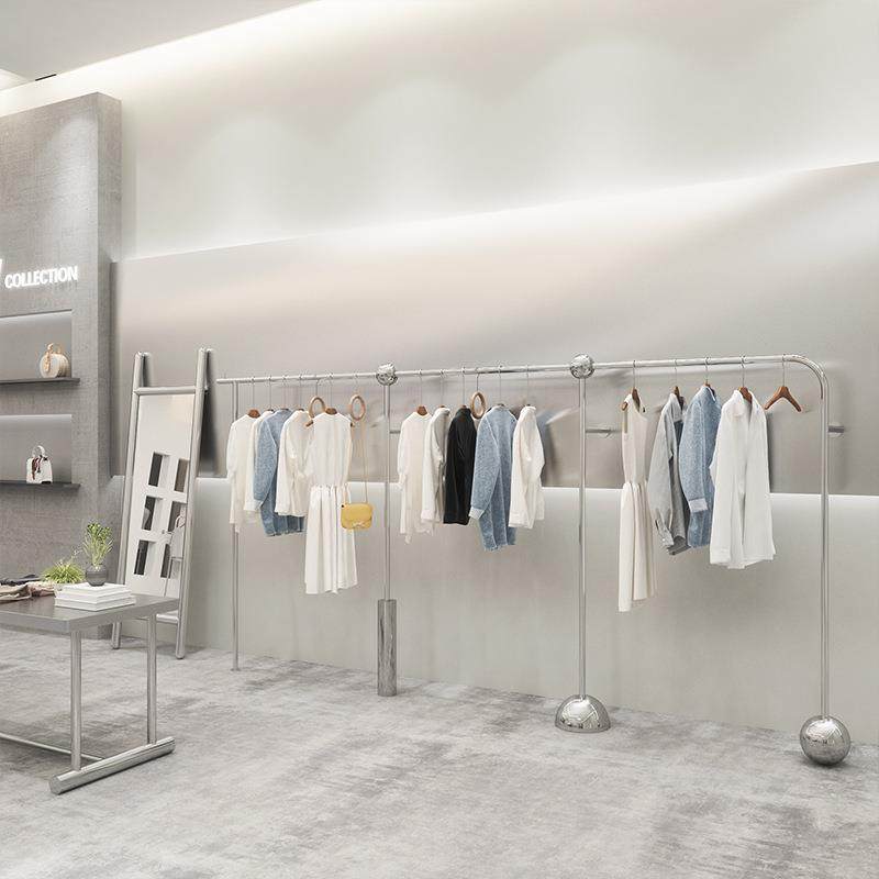 服装店展示架不锈钢陈列道具男女装童装店货架银色上墙挂衣杆架子,鲜花速递/花卉仿真/绿植园艺,割草机/草坪机,淘宝优惠券,粉丝福利购,淘宝优惠卷