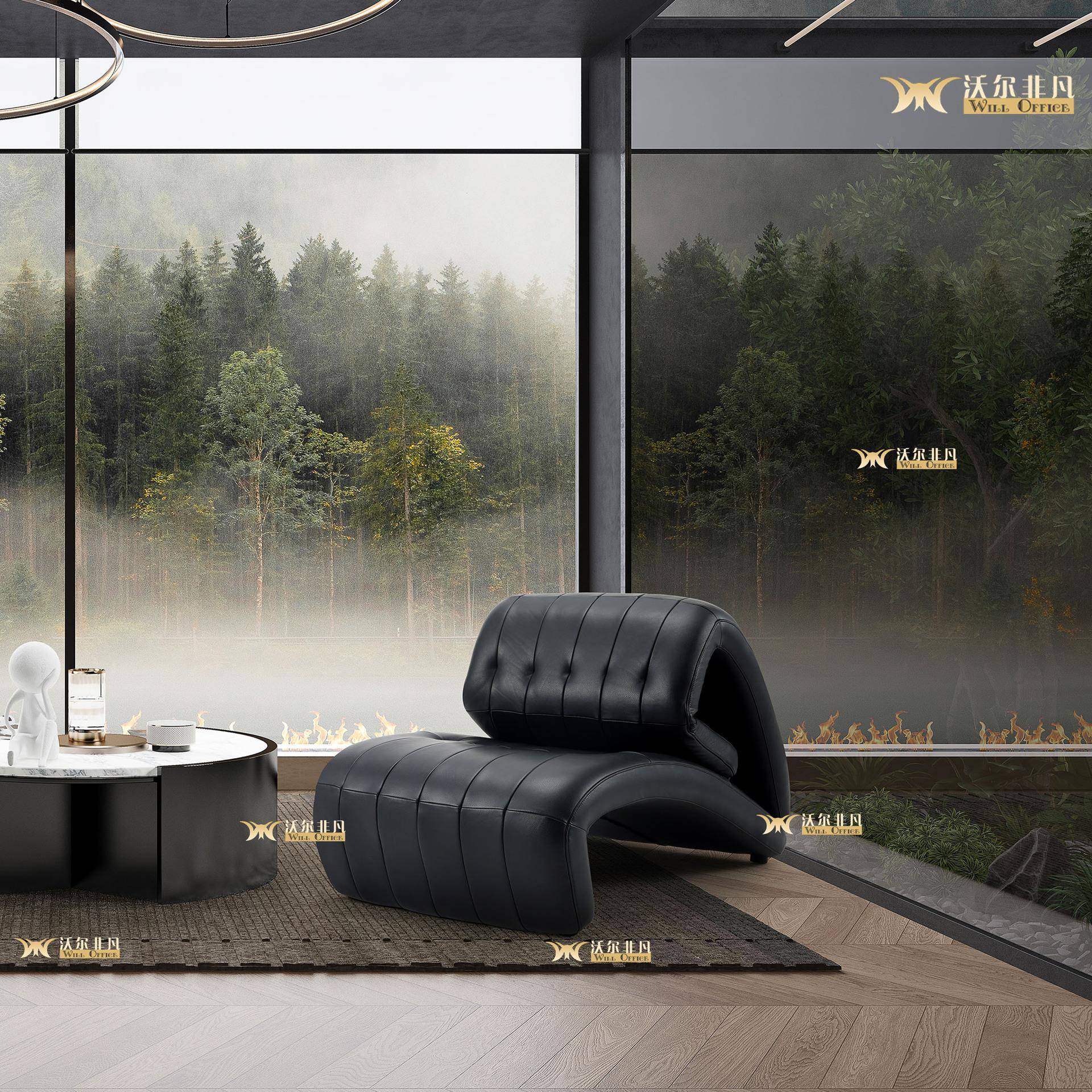 巴塞罗那懒人休闲椅单人沙发客厅创意拳头椅设计师真皮多功能躺椅