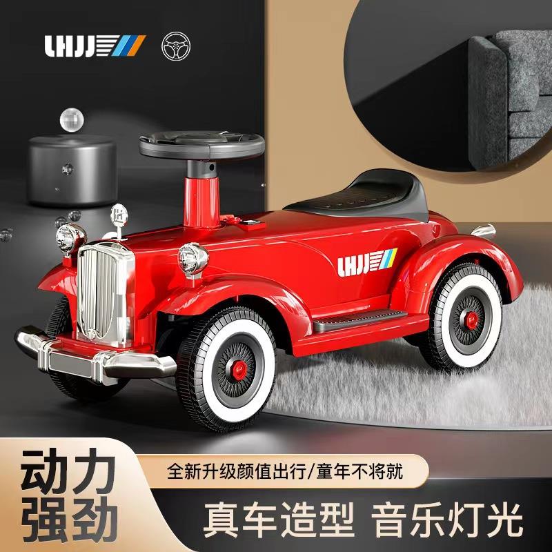 新款儿童电动老爷车1-4岁宝宝可坐脚踩电动玩具四轮防侧翻滑行车