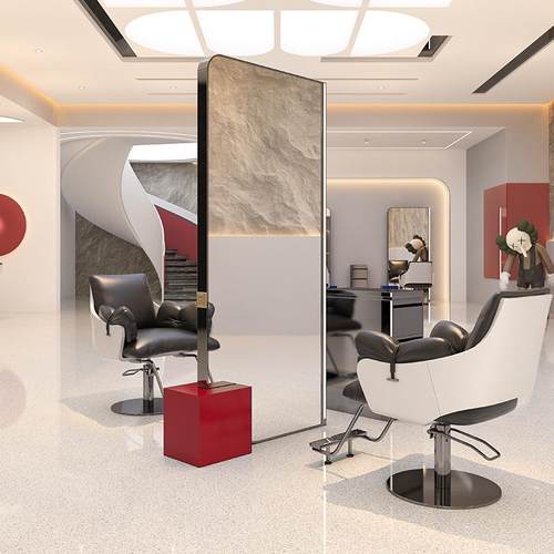 博崛网红理发店镜台美发店镜子发廊专用led灯单双面挂墙落地剪发