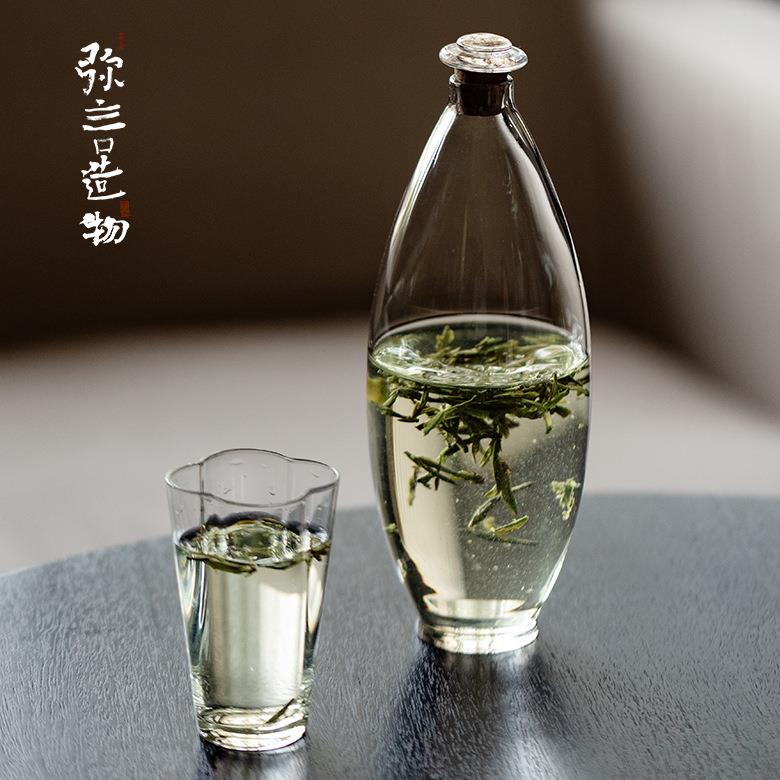 弥言简约现代玻璃冷泡壶高硼硅玻璃瓶多功能密封瓶子绿茶泡瓶日式