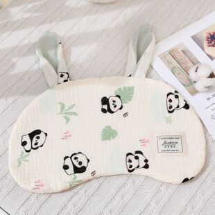 绉布云片枕纯棉婴儿宝宝夹棉花彩色长耳朵云片枕新生儿0高度枕头