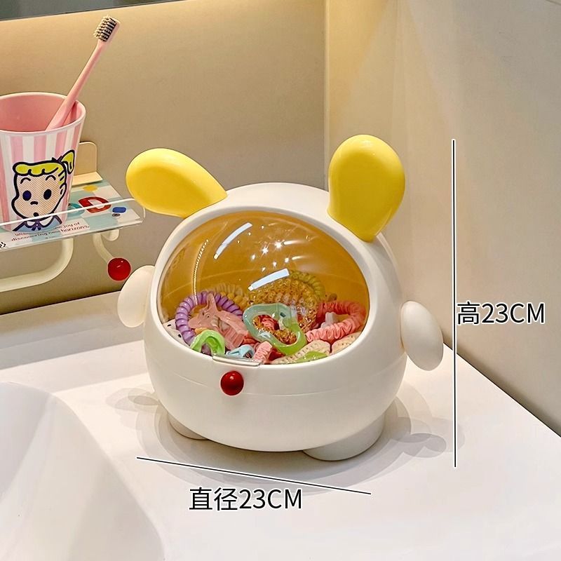 创意墩墩狗梳妆台发饰发夹收纳神器卫生间客厅头绳发绳首饰收纳盒