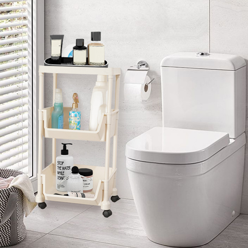 可移动架儿童绘本收纳架多层家用多功能简易小推车置物架