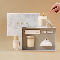 手工雪山香薰蜡烛礼盒高级感家居香氛低温大豆蜡精油香薰摆件套装