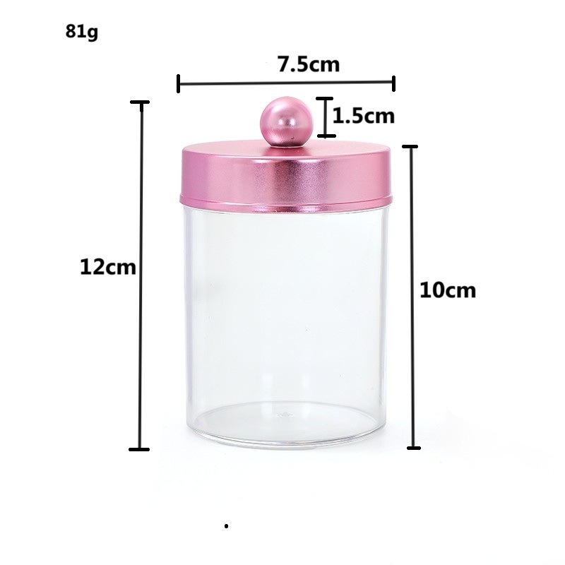 新品亚克力瓶储物罐棉签盒储物罐 黑色色PS化妆收纳盒化妆棉收