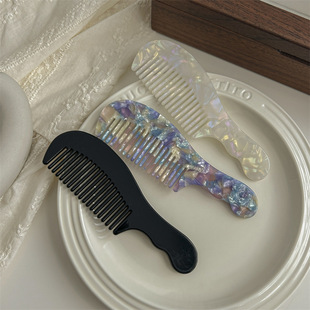 韩国精致复古醋酸发梳大号宽齿梳子卷发梳大齿梳网红款头梳发饰女