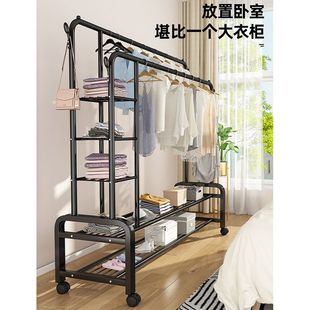 晾衣架落地家用学生宿舍折叠卧室内晒挂架子阳台置物简易凉衣服杆