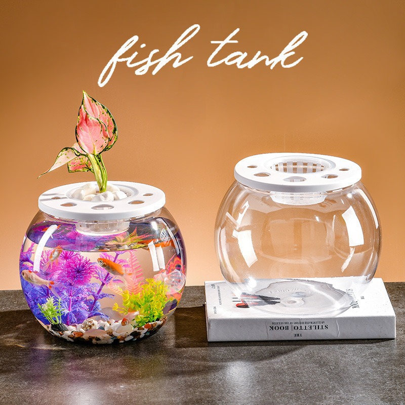 微景观塑料透明无土栽培鱼缸客厅办公室桌面乌龟缸小型摆件鱼缸