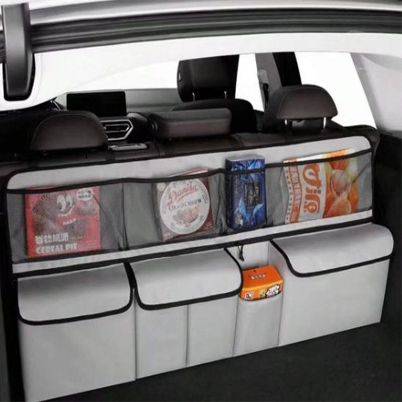 汽车后背箱收纳袋 牛津布舞龙防水布多功有SUV车载网兜挂袋子用品
