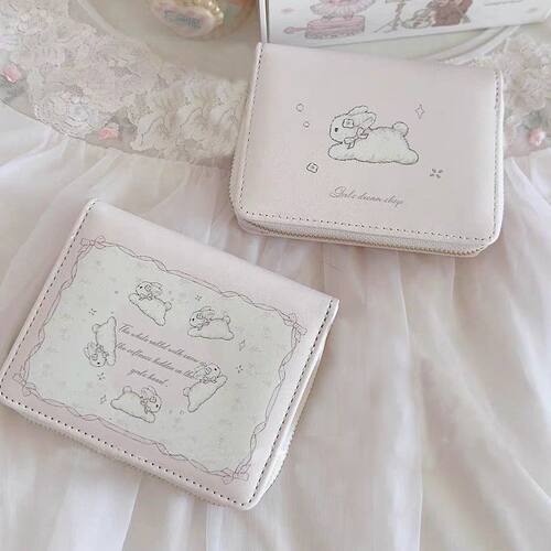 韩系少女梦两折短款卡通钱包学生