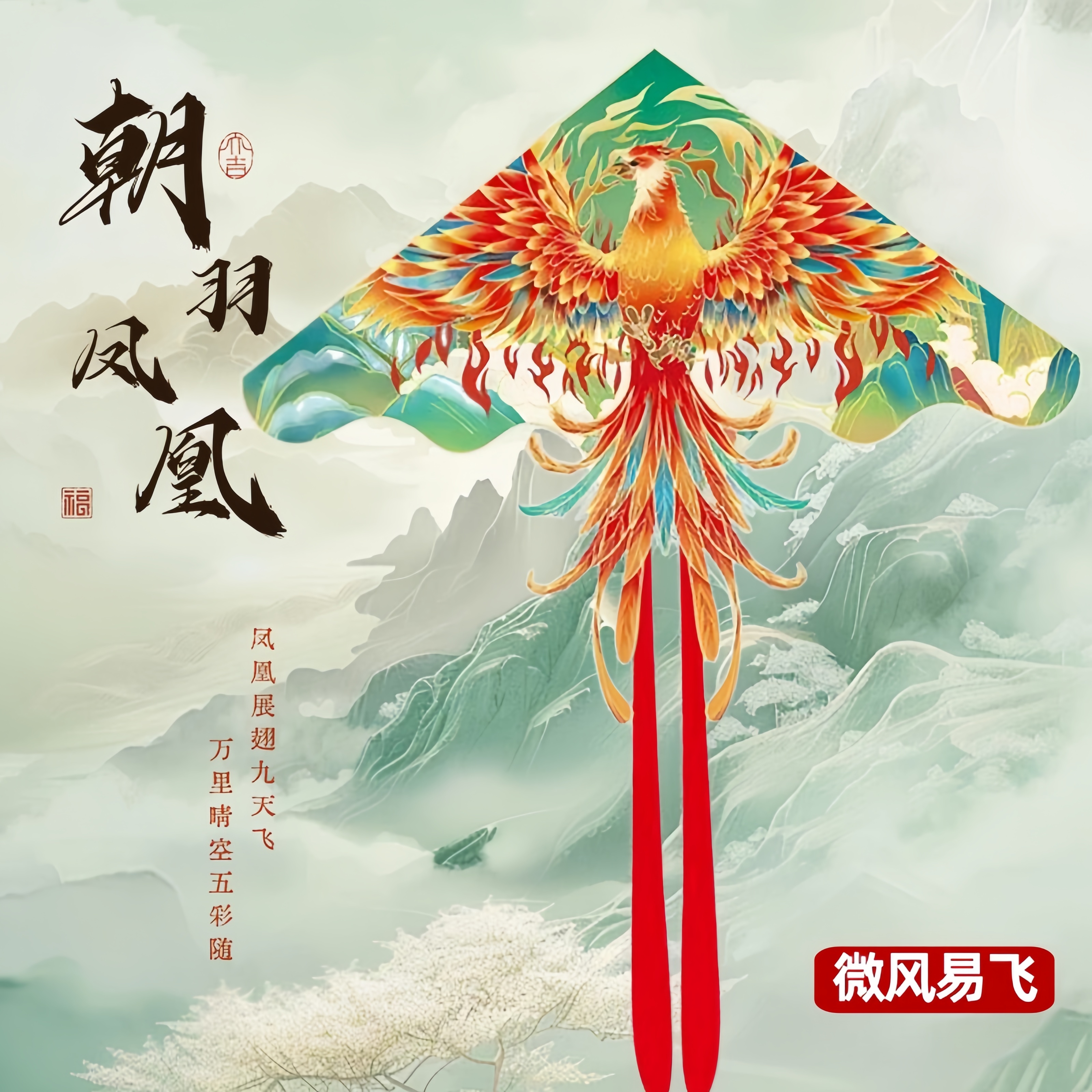 凤凰风筝2025新款儿童微风易飞大人专用潍坊市高档端男女孩初学者