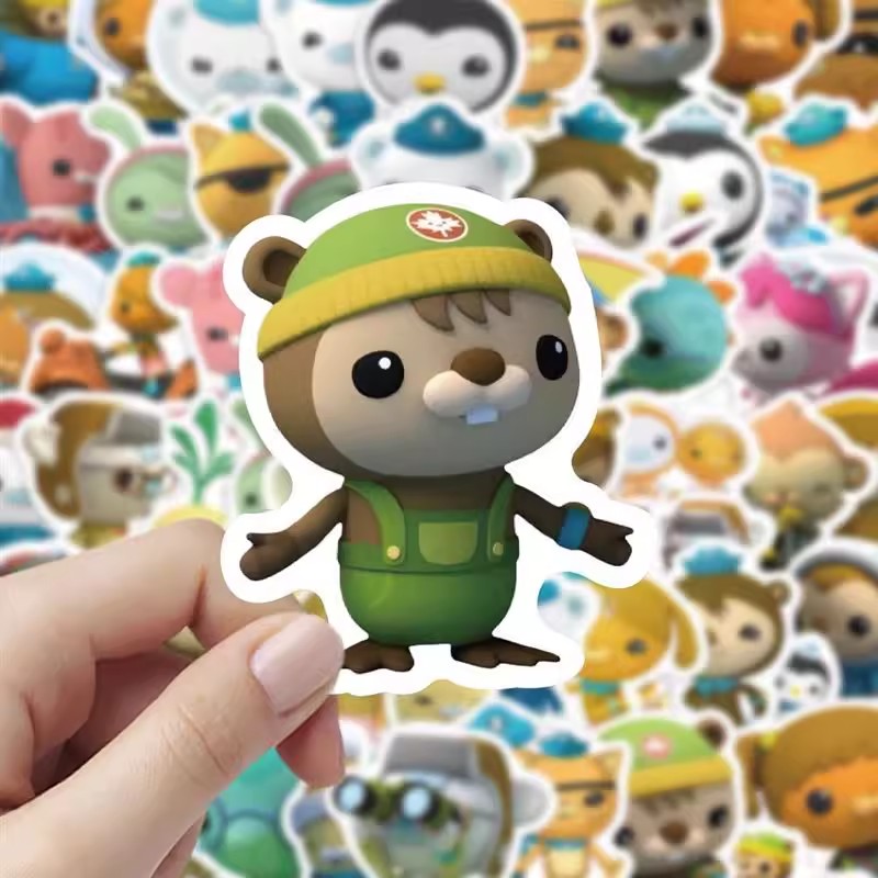 60张海底小纵队贴纸卡通可爱海底世界装饰手机壳笔记本电脑防水贴