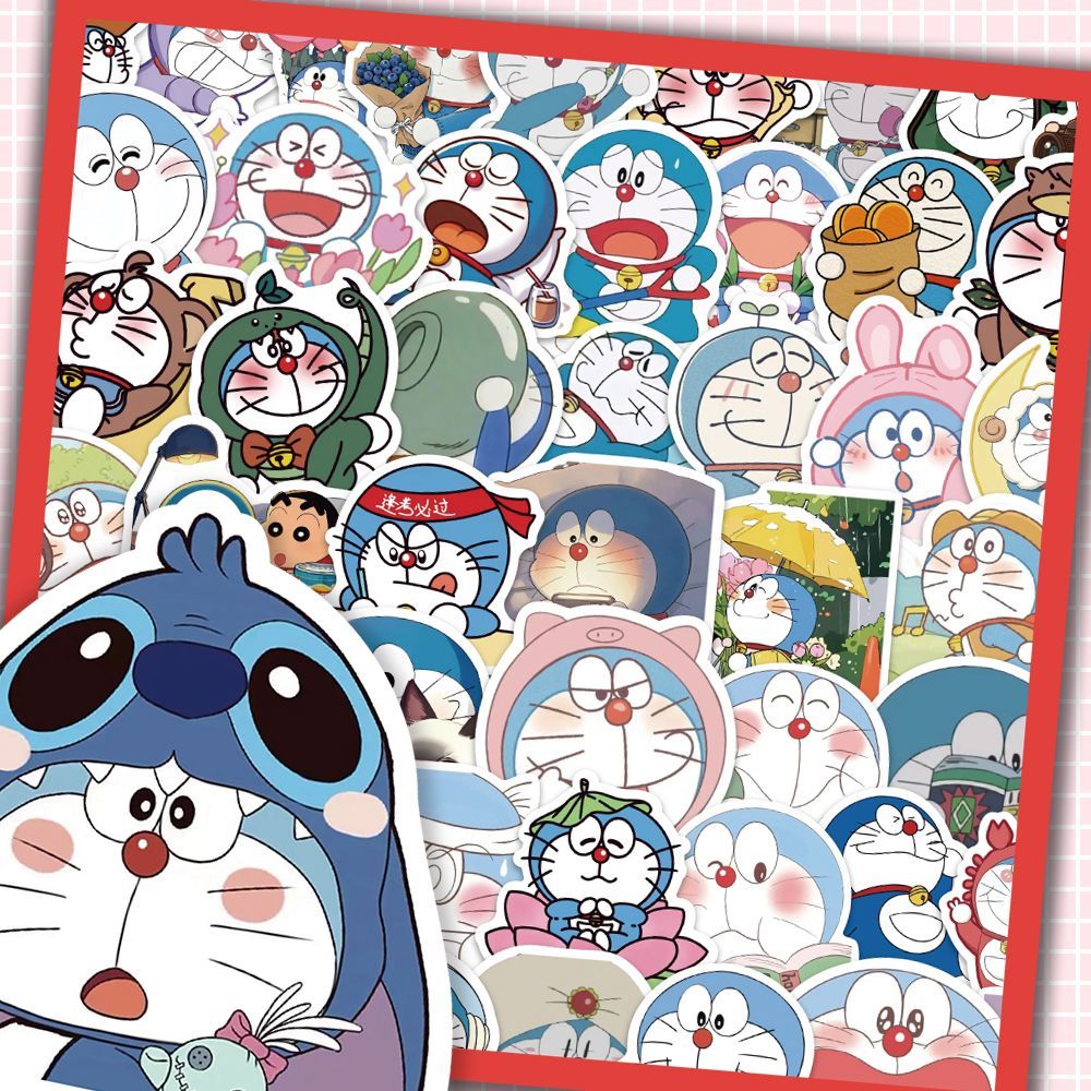 180张哆啦A梦可爱卡通动漫周边创意贴纸装饰笔记本水杯手账diy