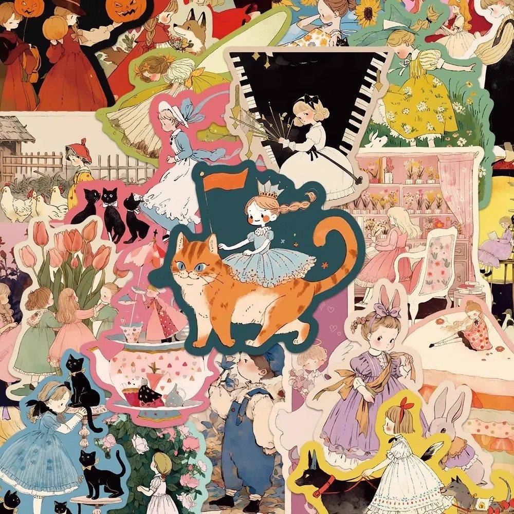 50张可爱卡通童话故事贴纸卡通少女心手机装饰手账素材防水小贴画,文具电教/文化用品/商务用品,贴纸/立体贴纸,淘宝优惠券,粉丝福利购,淘宝优惠卷