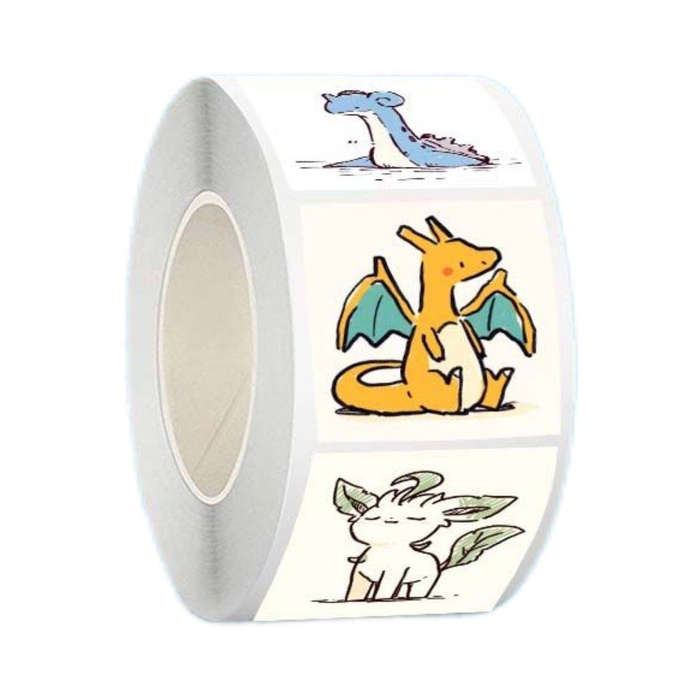 500贴宝可梦卷卷贴可爱卡通皮卡丘喷火龙装饰手账桌面水杯封口贴