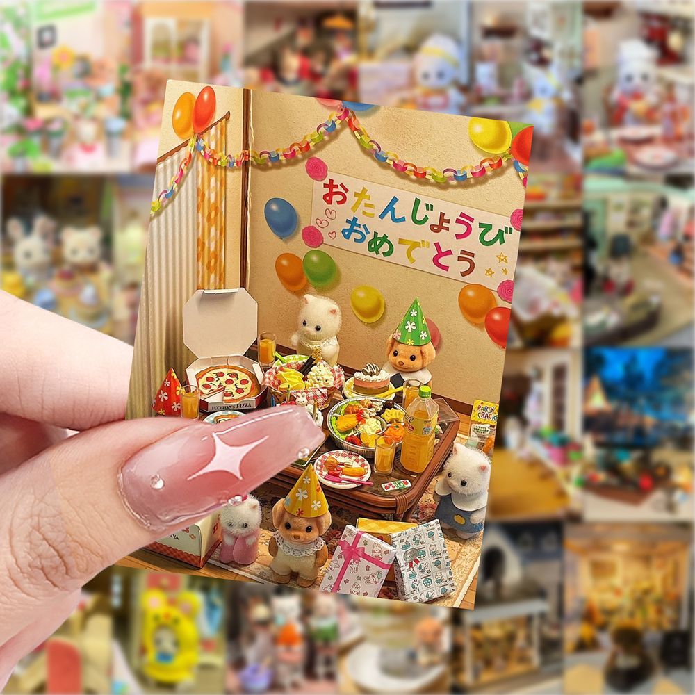 126张森贝儿微景观贴纸手帐手账素材装饰桌面切膜贴画不重复爆款