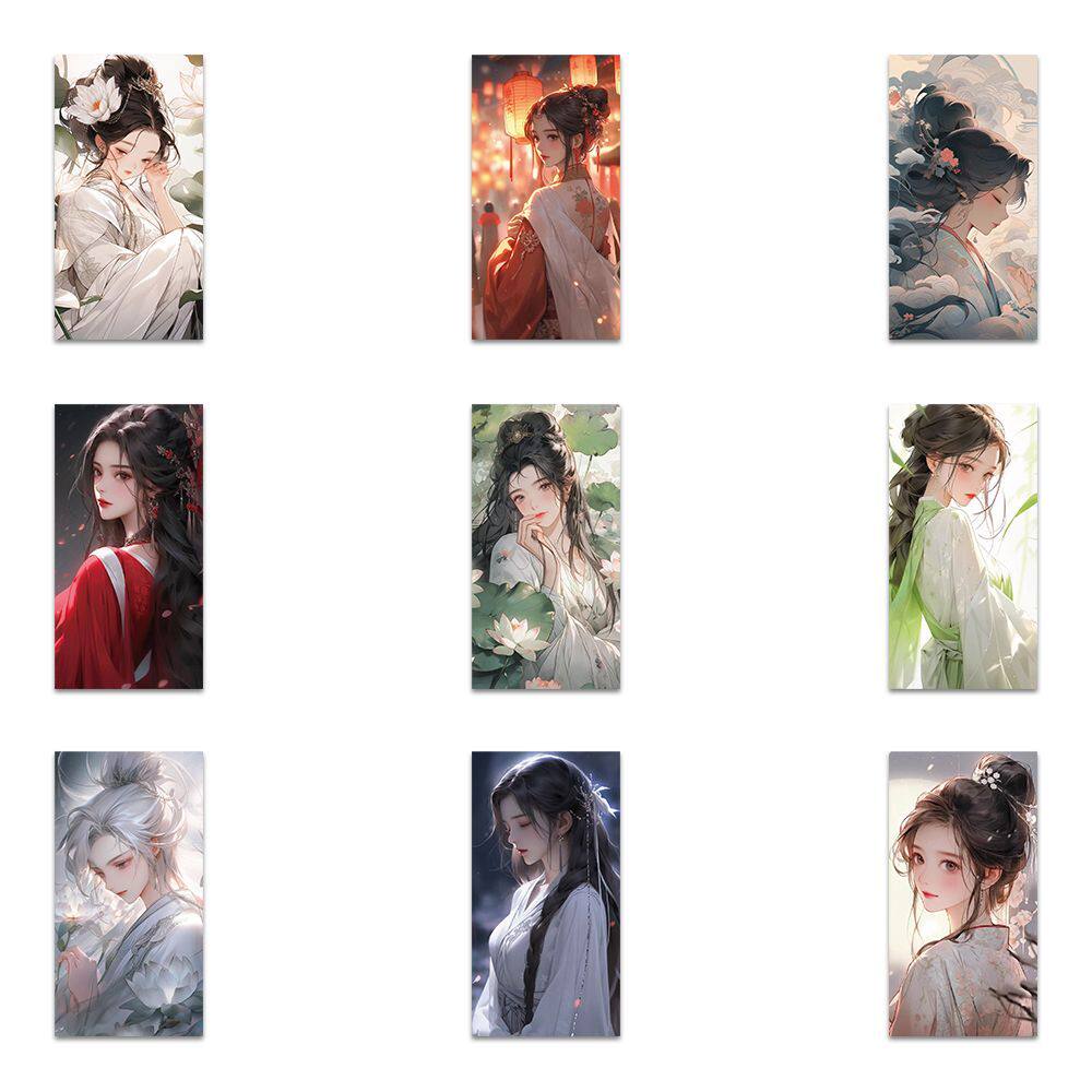 新款古风国潮少女贴纸高颜值中国风美女周边手机手账diy装饰贴画