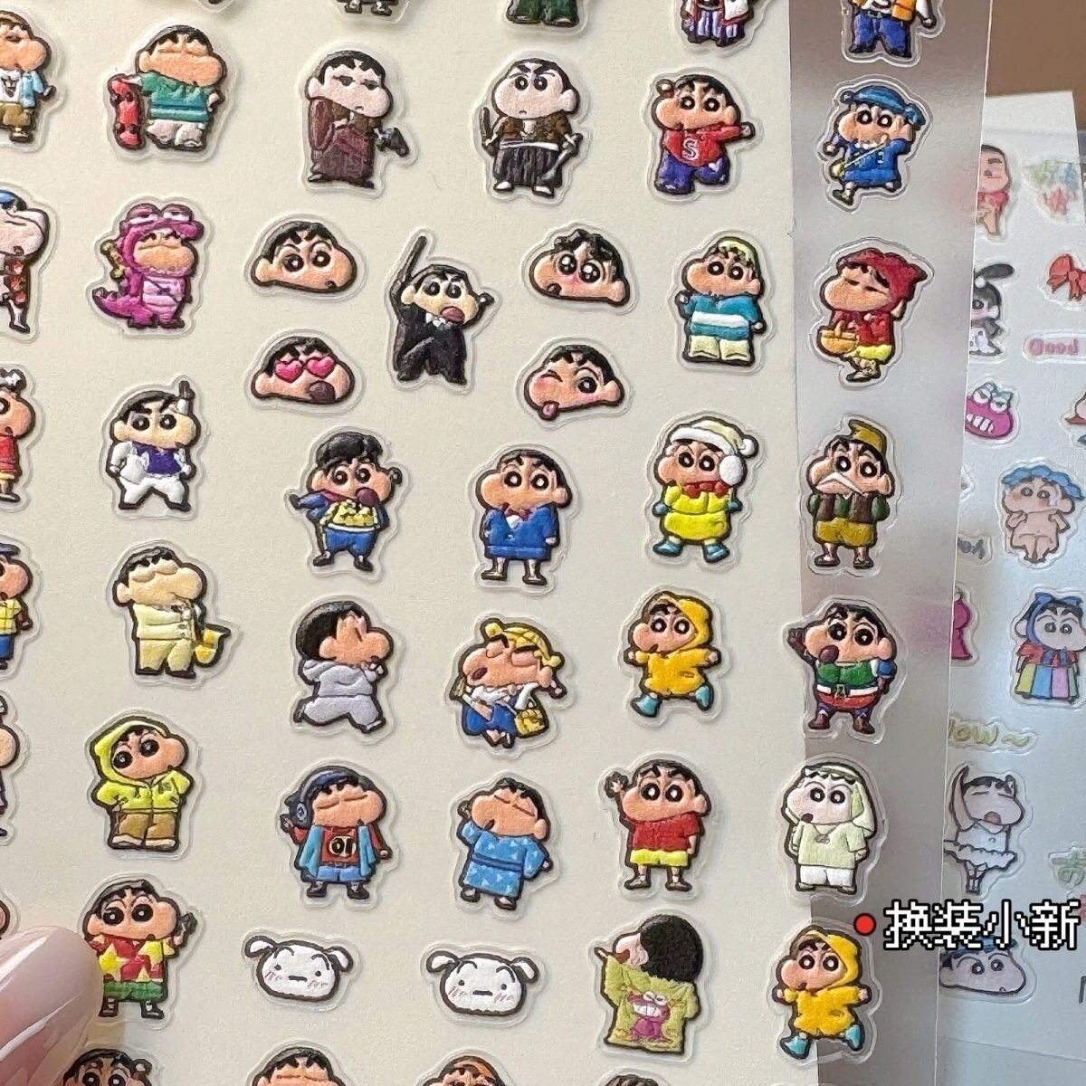 蜡笔小新卡通浮雕立体美甲贴纸
