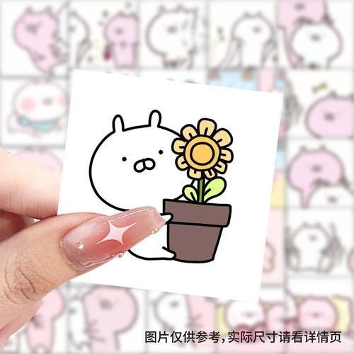 177新款兔丸张兔可爱卡通表情笔记本桌面爆款手账diy装饰贴画防水