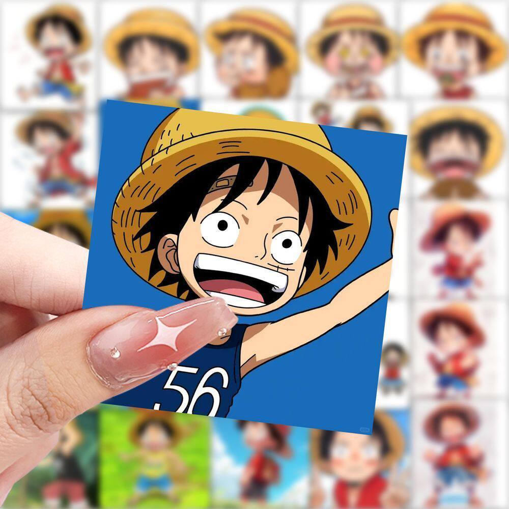 海贼王路飞贴纸航海王可爱Q版动漫贴画diy手机壳笔记本账本装饰图