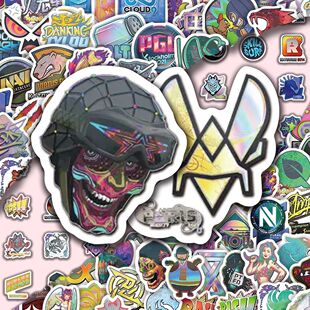 300张CS2全息印花贴纸卡通创意可爱装 饰周边桌面高清贴画