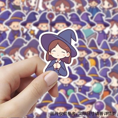 爆款魔法小人卡通贴纸可爱笔记本diyins手机手账少女装饰贴画防水