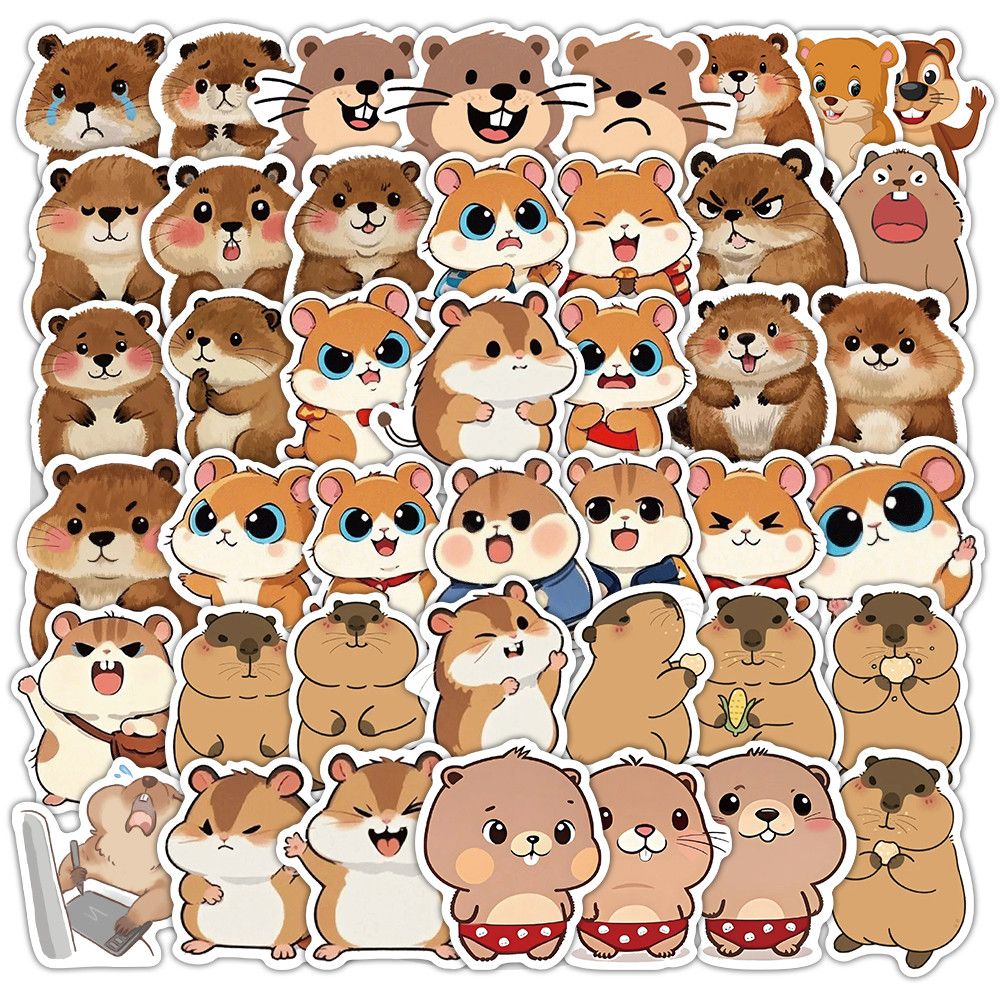 180张卡通土拨鼠贴纸可爱动物涂鸦个性diy滑板手机行李箱防水贴纸