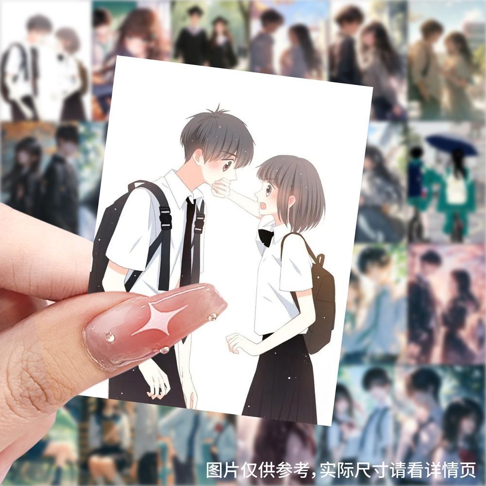 爆款校园情侣贴纸创意ins装饰手机水杯行李箱笔记本防水diy贴画