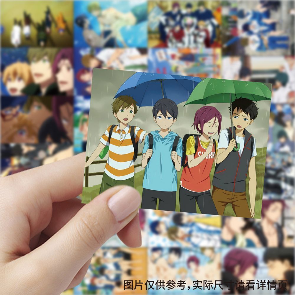 189张free男子游泳部贴纸卡通二次元动漫壁纸周边手账diy装饰贴画