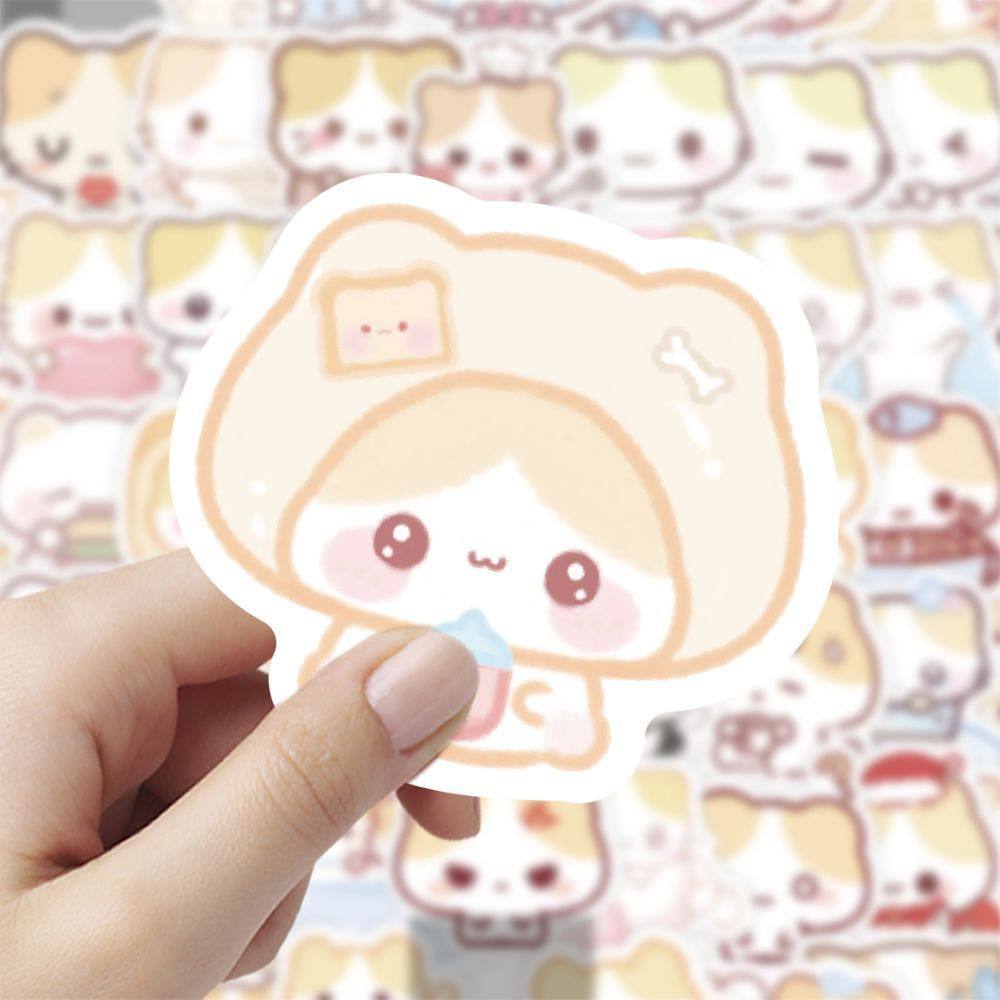 120张卡通可爱棉花糖猫贴纸软萌少女心创意手账手机装饰贴画防水