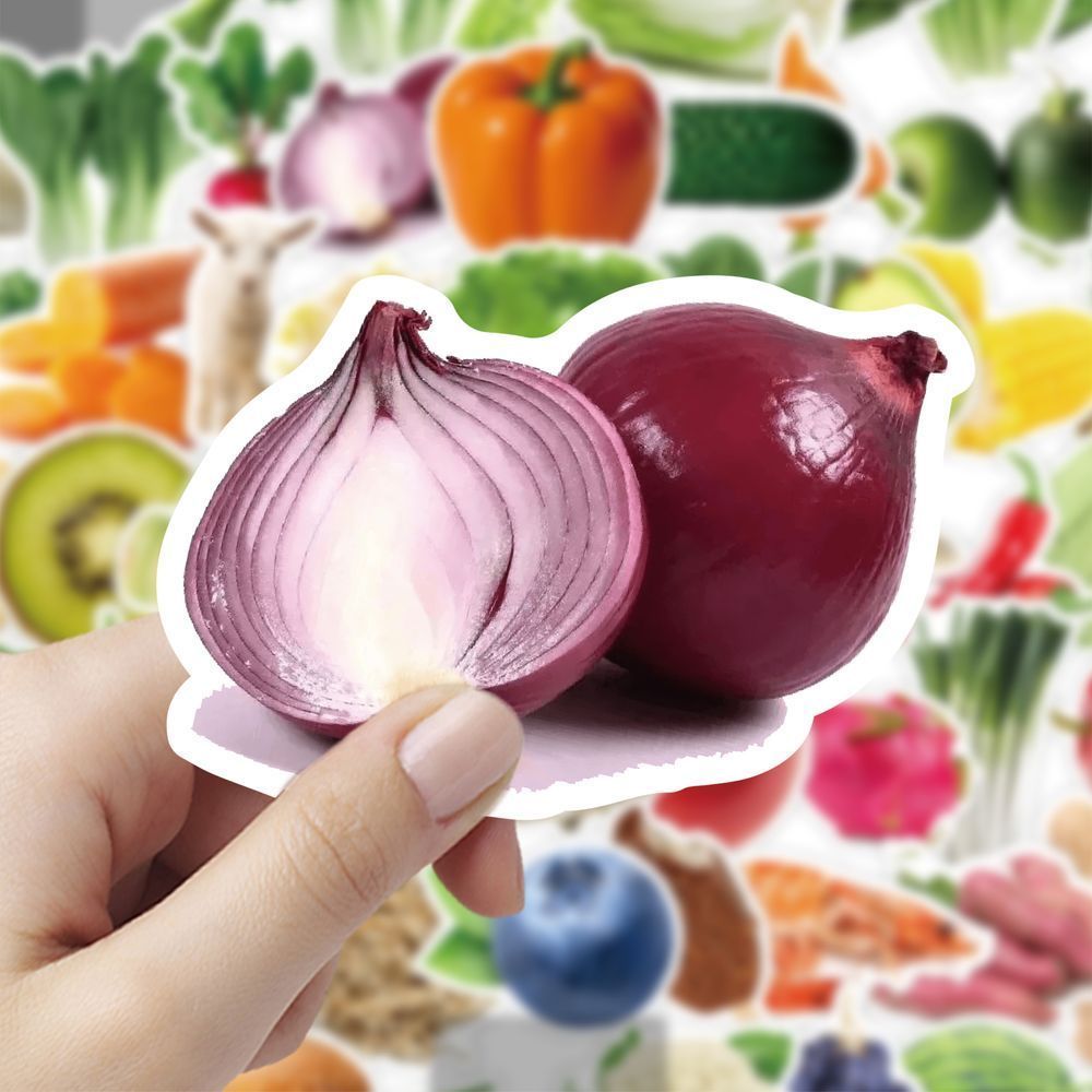 180张Q版蔬菜食物素材贴画ins儿童学习桌面贴纸手机手账装饰贴纸