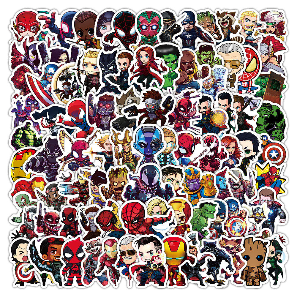 320张漫威宇宙贴纸大全周边钢铁侠蜘蛛侠贴画男孩儿童装饰笔记本