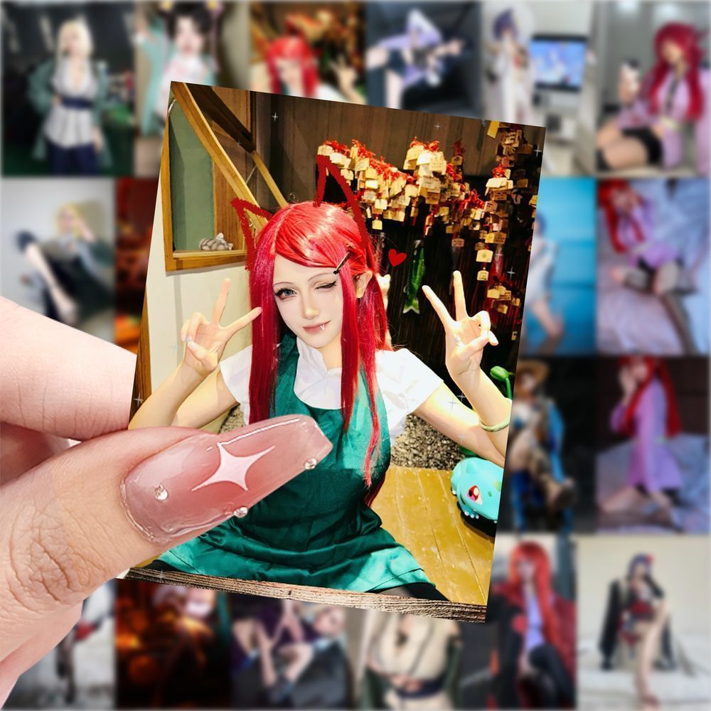 188张火影忍者美女cos贴纸笔记本行李箱装饰贴画手机手账防水贴纸