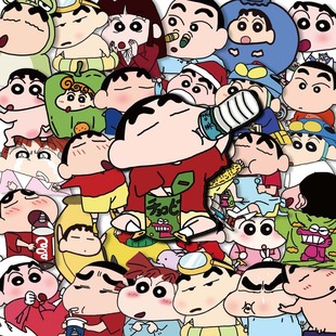 206张可爱蜡笔小新贴纸手机电脑平板行李箱手帐装 饰卡通diy小贴画